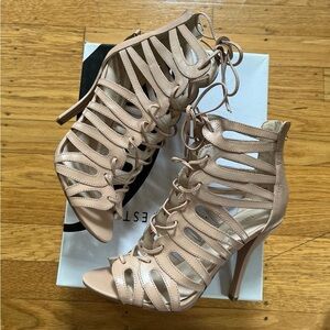 Nine West Strappy Nude High Heels